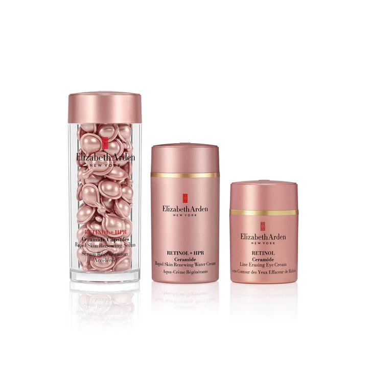 Retinol + HPR Ceramide Capsules Serum, Water Cream and Eye Cream Trio Set