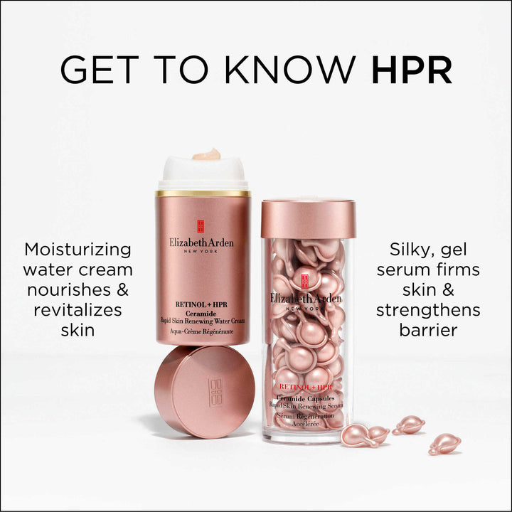 Get to know HPR. Moisturizing water cream nourishes and revitalizes skin. Capsule is silky, gel serum firms skin and strengthens barrier