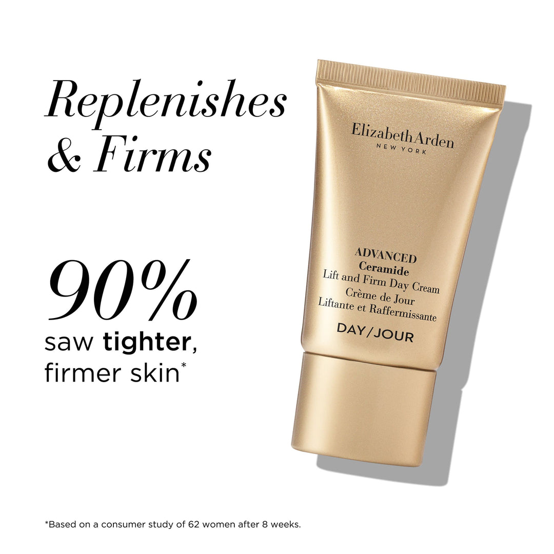 Replenishes and firms. 90% saw tighter, firmer skin* *Based on a consumer study of 62 women after 8 weeks. 