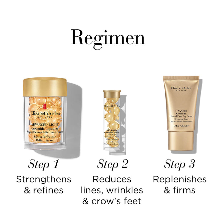 Regimen. 1-Strengthen and refines. 2-Reduces lines, wrinkles and crow's feet. 3- Replenishes and firms