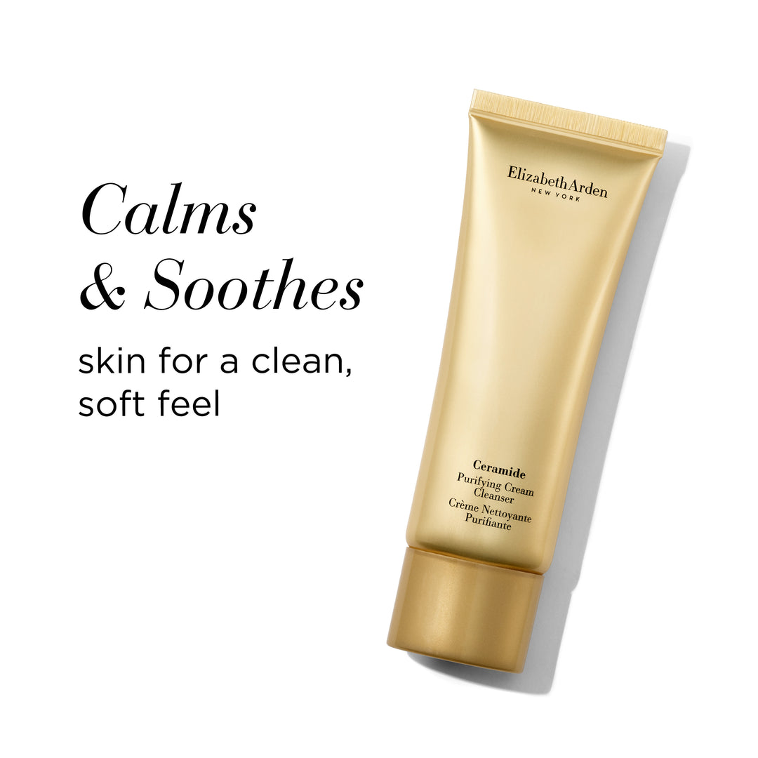 Ceramide Purifying Cream cleanser clams and soothes skin for a clean, soft feel