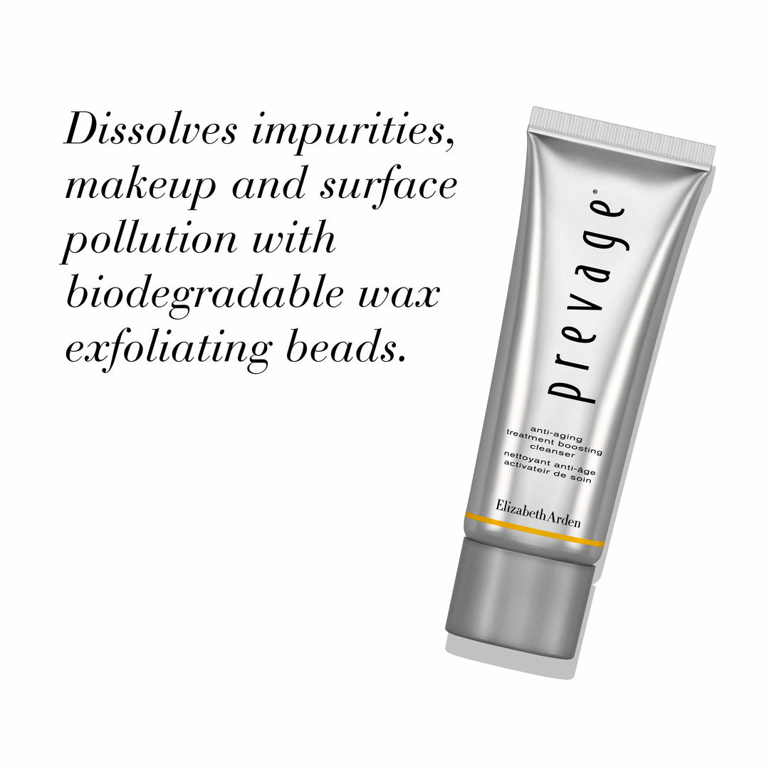 Prevage Anti-aging cleanser- Dissolves impurities, makeup and surface pollution with biodegradable wax exfoliating beads.