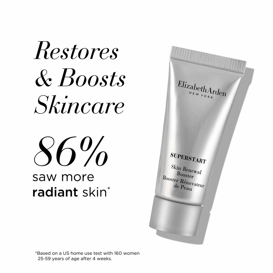 Superstart- restores and boosts skincare. 86% saw more radiant skin* *Based on a US home use test with 160 women 25-59 ears of age after 4 weeks.