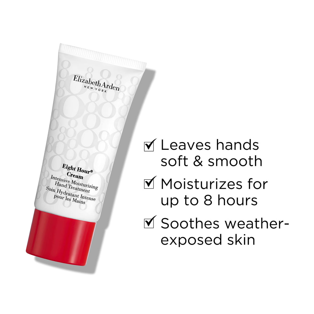 Eight Hour Hand Treatment leaves hands soft and smooth, moisturizes for up to 8 hours, soothes weather-exposed skin