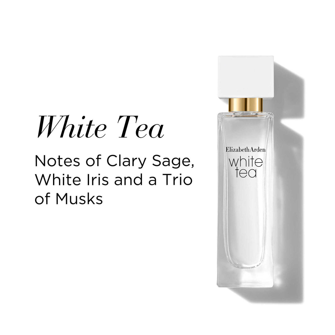 White Tea has notes of clar sage, white iris and a trio of musks