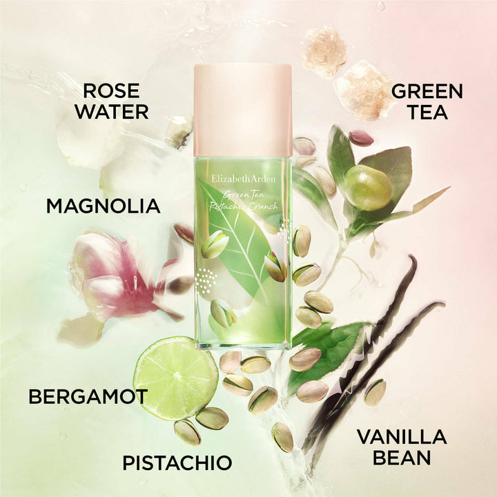 Green Tea Pistachio Key Ingredients- Rose water, green tea, magnolia, bergamot, pistachio and vanilla bean