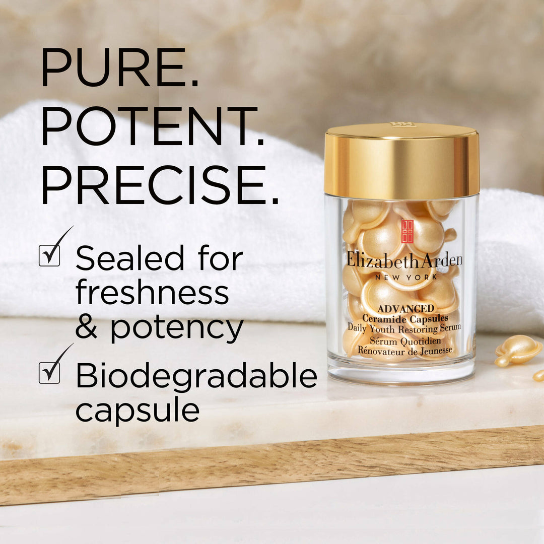 Pure. Potent. Precise. Sealed for freshness and potency. Biodegradable capsule.