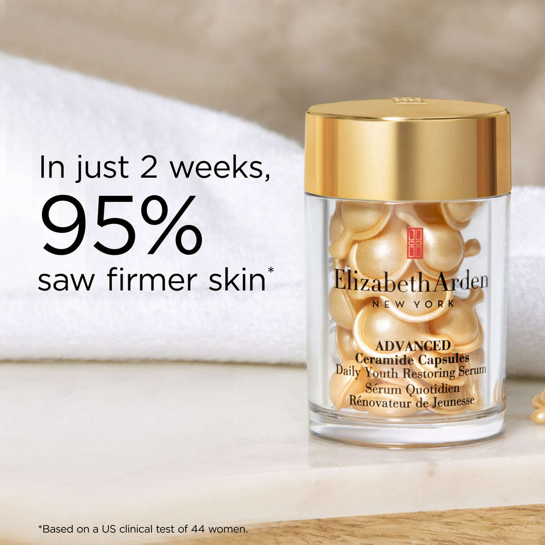 In just 2 weeks, 95% saw firmer skin* *Based on a US clinical test of 44 women.